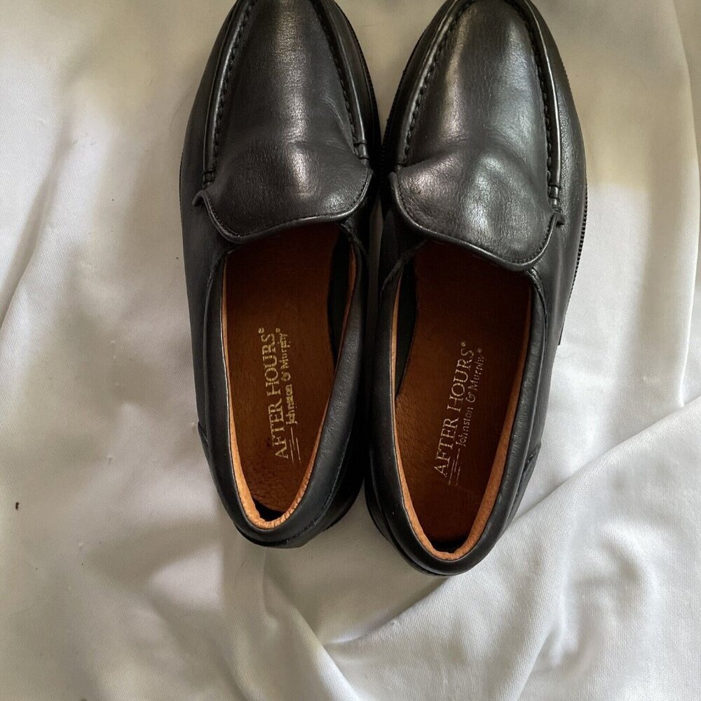 Johnston & Murphy After Hours Black Leather Loafers Mens Size 6M Comfortable & D
